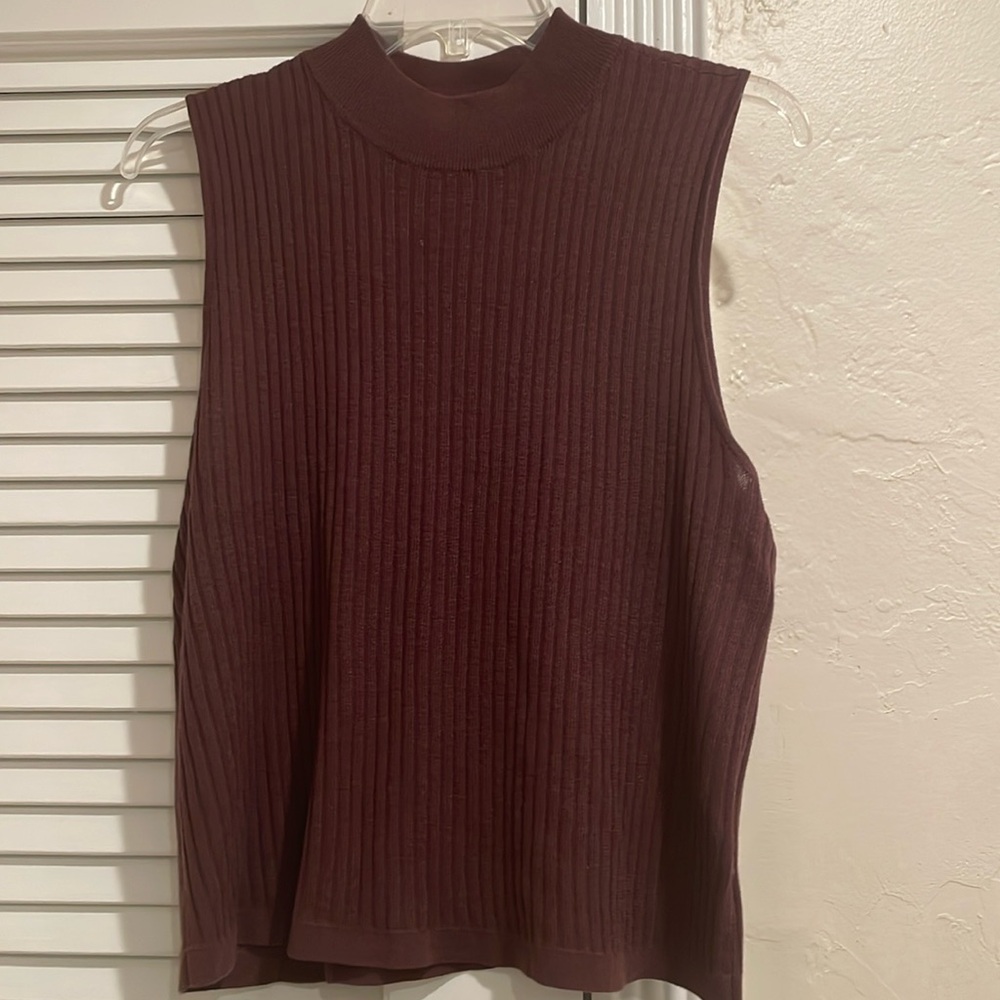 Marled ribbed sleeveless tank top